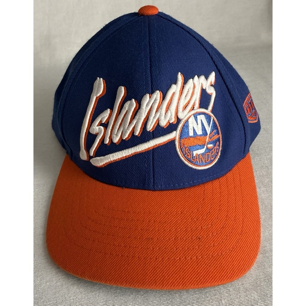 NY Islanders Old Time Hockey Snapback Hat NHL Vintage Style Script Logo Cap
